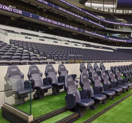 Home team dugout at Tottenham Hotspur Stadium