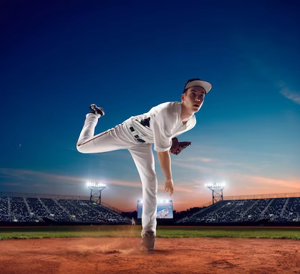 Professional baseball player throwing a ball