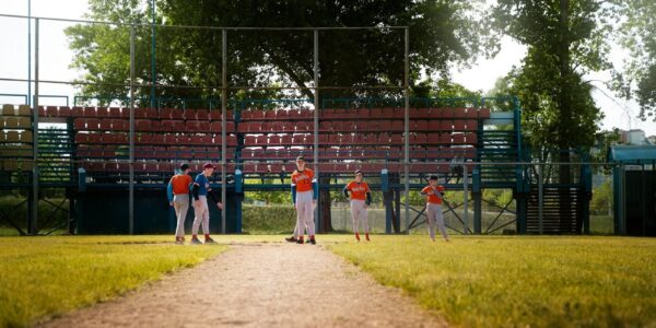 Baseball team on field