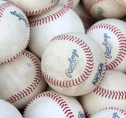 White colored baseballs
